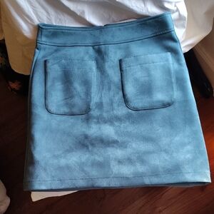 Elegant Blue Suede Skirt-  Loft Brand - NWT